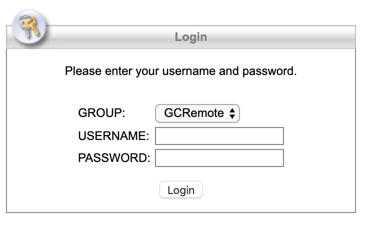 Username and password